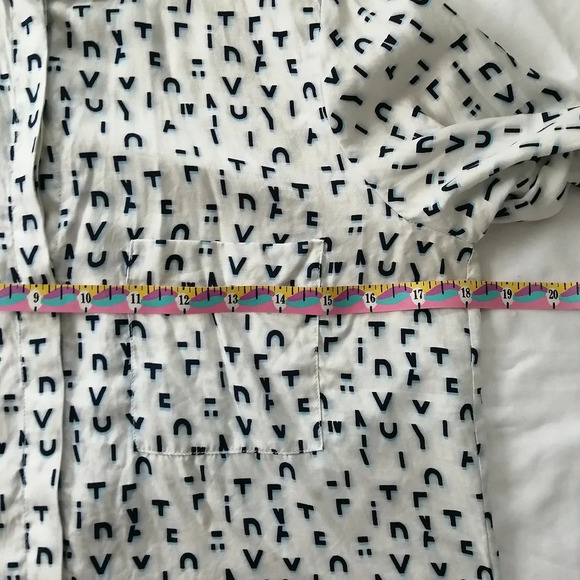 Maje Chacha Letter Print Silk Viscose Button Up Blouse Twee Maje 1 or Small - Picture 15 of 16